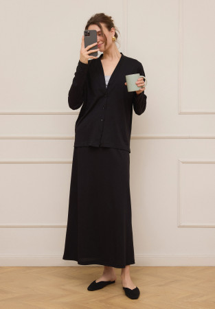 Black jersey cardigan